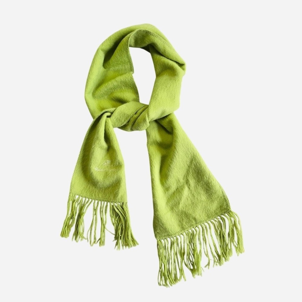 Alpaca Camargo Green Alpaca Fringe Scarf